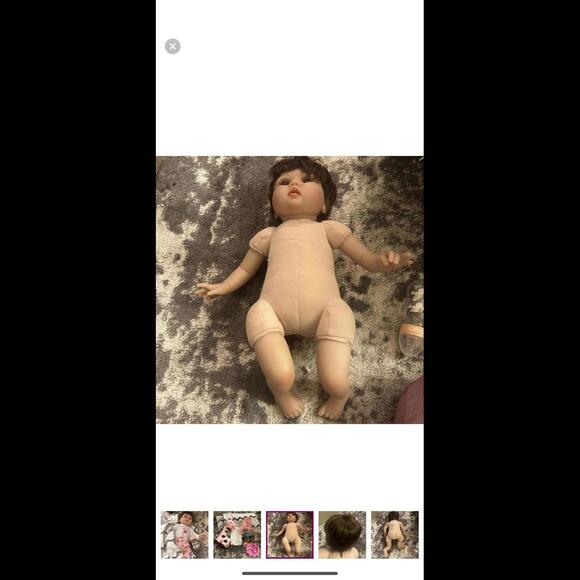 Reborn Baby Girl Doll Cloth Body 3/4 Silicone Vinyl Limbs & Accessories (NEW) - Picture 8 of 15